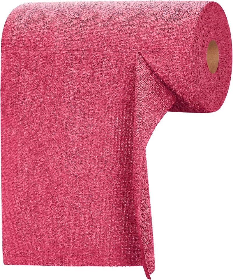 itanso Tear-A-Rag Roll -50 Pack, 12 x 12" Microfiber Cleaning Cloth, Reusable Towels for home, auto and shop (Magenta) - Image 1